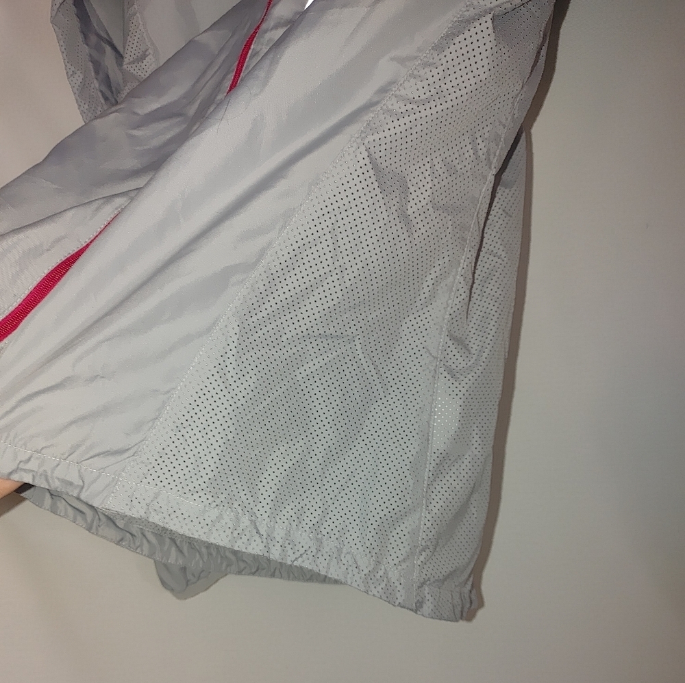 Nike Vapor Mesh Full Zip Running Jacket Gray Green Silver Reflective Size Small - Picture 6 of 9